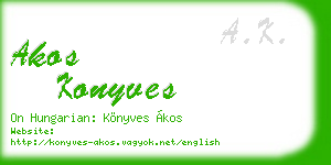 akos konyves business card