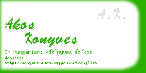 akos konyves business card